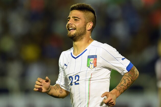 VOLTA REDONDA, BRAZIL - JUNE 08:  Lorenzo Insigne of Italy celebrates scoring the fifth goal during the international friendly match between Italy and Fluminense FC on June 8, 2014 in Volta Redonda, Brazil.  (Photo by Claudio Villa/Getty Images)