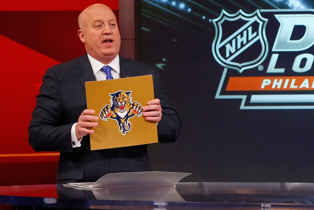 TORONTO, ON - APRIL 15: National Hockey League Deputy Commissioner Bill Daly announces the Florida Panthers as winners of the first pick at the 2014 NHL Draft Lottery on April 15, 2014 at the TSN Studios in Toronto, Ontario. (Photo by Bill Wippert/NHLI via Getty Images) TORONTO, ON - APRIL 15: National Hockey League Deputy Commissioner Bill Daly announces the Florida Panthers as winners of the first pick at the 2014 NHL Draft Lottery on April 15, 2014 at the TSN Studios in Toronto, Ontario. (Photo by Bill Wippert/NHLI via Getty Images)