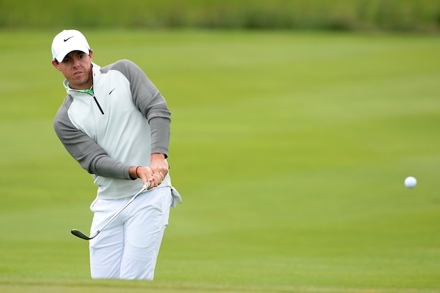CORK, IRELAND - JUNE 19:  Rory McIlroy of Northern Ireland on the par five 10th hole during the first round of the Irish Open at the Fota Island Resort on June 19, 2014 in Cork, Ireland.  (Photo by Ross Kinnaird/Getty Images)