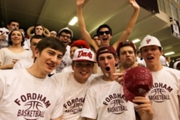 Feb 16, 2013; Bronx, NY, USA; Fordham Rams fans cheer against the Butler Bulldogs during the first half at Rose Hill Gym. Mandatory Credit: Debby Wong-USA TODAY Sports