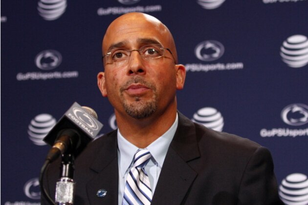 STATE COLLEGE, PA - JANUARY 11:  James Franklin, head coach of the Penn State Nittany Lions addresses the media on January 11, 2014 at Beaver Stadium in State College, Pennsylvania.  (Photo by Justin K. Aller/Getty Images)