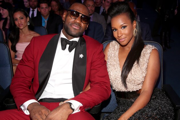 LOS ANGELES, CA - JULY 17:  NBA player LeBron James (L) and Savannah Brinson attend The 2013 ESPY Awards at Nokia Theatre L.A. Live on July 17, 2013 in Los Angeles, California.  (Photo by Christopher Polk/Getty Images for ESPY)