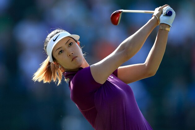 PINEHURST, NC - JUNE 20:  Michelle Wie of the USA plays her tee shot at the par 4, 13th hole during the second round of the 69th U.S. Women's Open at Pinehurst Resort & Country Club, Course No. 2, on June 20, 2014 in Pinehurst, North Carolina.  (Photo by David Cannon/Getty Images)