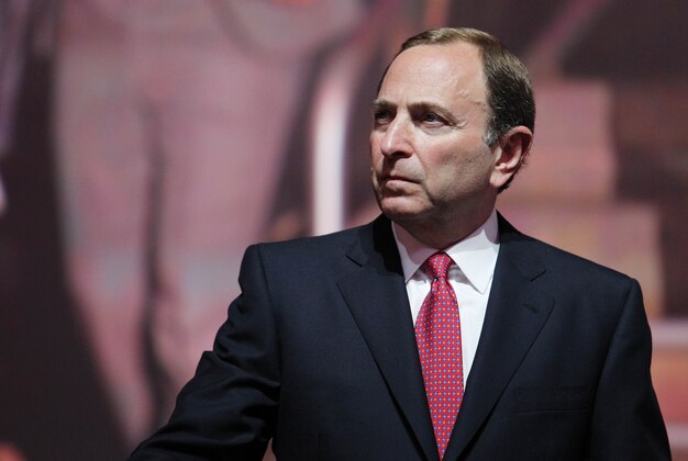 Jun 30, 2013; Newark, NJ, USA; NHL commissioner Gary Bettman during the 2013 NHL Draft at the Prudential Center. Mandatory Credit: Ed Mulholland-USA TODAY Sports