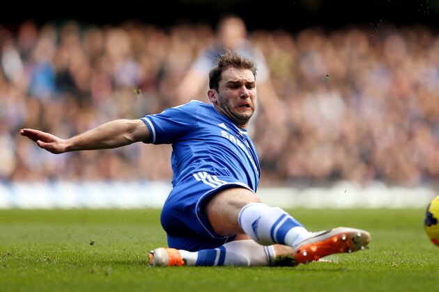 LONDON, ENGLAND - FEBRUARY 22:  Branislav Ivanovic of Chelsea during the Barclays Premier League match between Chelsea and Everton at Stamford Bridge on February 22, 2014 in London, England.  (Photo by Scott Heavey/Getty Images)