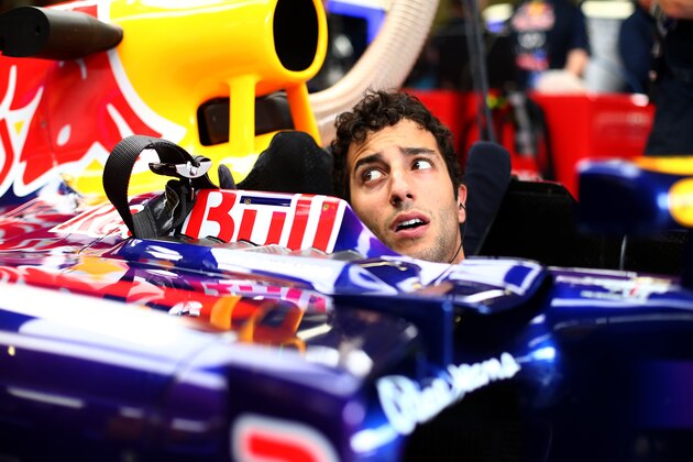 SPIELBERG, AUSTRIA - JUNE 20:  Daniel Ricciardo of Australia and Infiniti Red Bull Racing waits in the garage during practice ahead of the Austrian Formula One Grand Prix at Red Bull Ring on June 20, 2014 in Spielberg, Austria.  (Photo by Mathias Kniepeiss/Getty Images)
