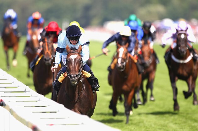 ASCOT, ENGLAND - JUNE 21:  Jockey Ryan Moore riding Telescope wins the Hardwicke Stakes during day five of Royal Ascot at Ascot Racecourse on June 21, 2014 in Ascot, England.  (Photo by Charlie Crowhurst/Getty Images for Ascot Racecourse)