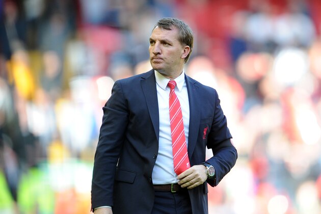 Liverpool's manager Brendan Rodgers during their English Premier League soccer match against Newcastle United at Anfield in Liverpool, England, Sunday May 11, 2014. (AP Photo/Clint Hughes)