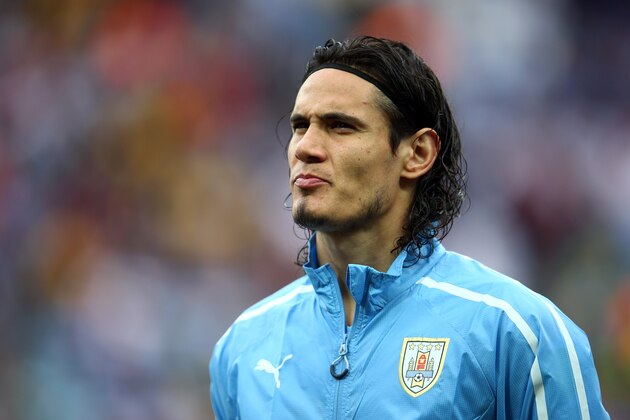SAO PAULO, BRAZIL - JUNE 19:  Edinson Cavani of Uruguay looks on before the 2014 FIFA World Cup Brazil Group D match between Uruguay and England at Arena de Sao Paulo on June 19, 2014 in Sao Paulo, Brazil.  (Photo by Julian Finney/Getty Images)
