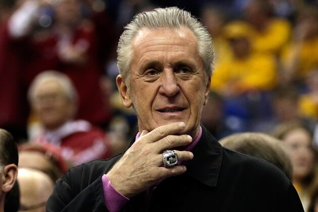 WASHINGTON, DC - MARCH 28: Pat Riley looks on during the East Regional Round of the 2013 NCAA Men's Basketball Tournament at Verizon Center on March 28, 2013 in Washington, DC. (Photo by Win McNamee/Getty Images) WASHINGTON, DC - MARCH 28: Pat Riley looks on during the East Regional Round of the 2013 NCAA Men's Basketball Tournament at Verizon Center on March 28, 2013 in Washington, DC. (Photo by Win McNamee/Getty Images)