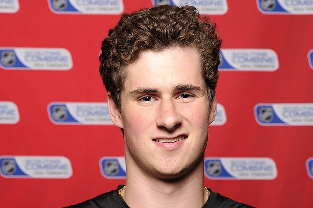 TORONTO, CANADA - MAY 29: Dylan Larkin poses for a head shot prior to testing at the NHL Combine May 29, 2014 at the Westin Bristol in Toronto, Ontario, Canada. (Photo by Graig Abel/NHLI via Getty Images)