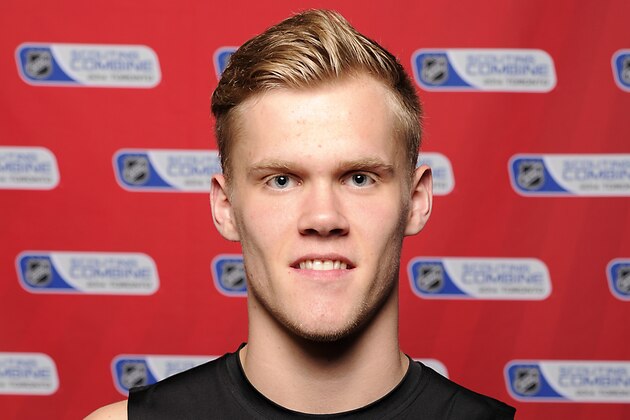TORONTO, CANADA - MAY 29: Nikolaj Ehlers poses for a head shot prior to testing at the NHL Combine May 29, 2014 at the Westin Bristol in Toronto, Ontario, Canada. (Photo by Graig Abel/NHLI via Getty Images)