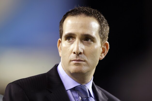 Philadelphia Eagles general manager Howie Roseman is seen before the first half of an NFL football game between the Philadelphia Eagles and the Chicago Bears, Sunday, Dec. 22, 2013, in Philadelphia. (AP Photo/Michael Perez)