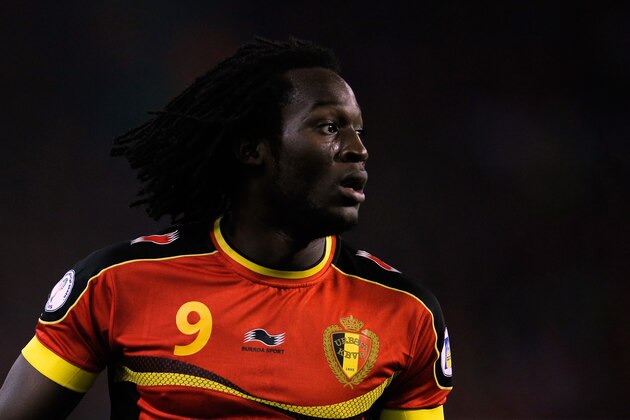 BRUSSELS, BELGIUM - OCTOBER 15:  Romelu Lukaku of Belgium in action during the FIFA 2014 World Cup Qualifying Group A match between Belgium and Wales at King Baudouin Stadium on October 15, 2013 in Brussels, Belgium.  (Photo by Dean Mouhtaropoulos/Getty Images)