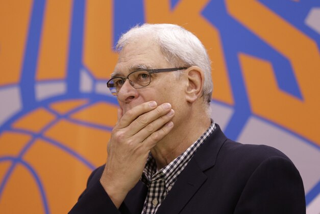 New York Knicks president Phil Jackson participates in a news conference in Tarrytown, N.Y., Tuesday, June 10, 2014. The New York Knicks hired Derek Fisher as their new coach on Tuesday, with Phil Jackson turning to one of his trustiest former players. (AP Photo/Seth Wenig) New York Knicks president Phil Jackson participates in a news conference in Tarrytown, N.Y., Tuesday, June 10, 2014. The New York Knicks hired Derek Fisher as their new coach on Tuesday, with Phil Jackson turning to one of his trustiest former players. (AP Photo/Seth Wenig)