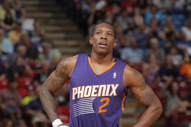 SACRAMENTO, CA - APRIL 16: Eric Bledsoe #2 of the Phoenix Suns in a game against the Sacramento Kings on April16, 2014 at Sleep Train Arena in Sacramento, California. NOTE TO USER: User expressly acknowledges and agrees that, by downloading and or using this photograph, User is consenting to the terms and conditions of the Getty Images Agreement. Mandatory Copyright Notice: Copyright 2014 NBAE (Photo by Rocky Widner/NBAE via Getty Images)