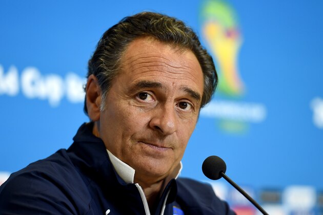 NATAL, BRAZIL - JUNE 23:  Head coach Italy Cesare Prandelli reacts during press conference at the Dunas Arena in Natal on June 23, 2014 in Natal, Brazil.  (Photo by Claudio Villa/Getty Images)