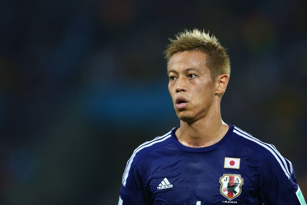 NATAL, BRAZIL - JUNE 19: Keisuke Honda of Japan looks on during the 2014 FIFA World Cup Brazil Group C match between Japan and Greece at Estadio das Dunas on June 19, 2014 in Natal, Brazil.  (Photo by Mark Kolbe/Getty Images)