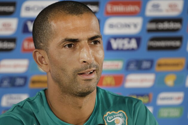 Ivory Coast coach Sabri Lamouchi speaks at a press conference at the Estadio Nacional in Brasilia, Brazil, Wednesday, June 18, 2014. Ivory Coast plays in group C of the 2014 Brazil soccer World Cup. (AP Photo/Sergei Grits)