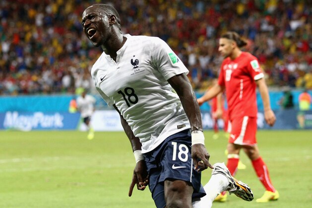 SALVADOR, BRAZIL - JUNE 20:  Moussa Sissoko of France celebrates scoring his team's fifth goal during the 2014 FIFA World Cup Brazil Group E match between Switzerland and France at Arena Fonte Nova on June 20, 2014 in Salvador, Brazil.  (Photo by Adam Pretty/Getty Images)