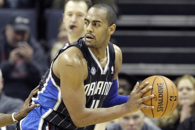 Orlando Magic guard Arron Afflalo plays the second half of an NBA basketball game against the Memphis Grizzlies in Memphis, Tenn., Monday, Dec. 9, 2013. The Grizzlies defeated the Magic 94-85. (AP Photo/Danny Johnston)