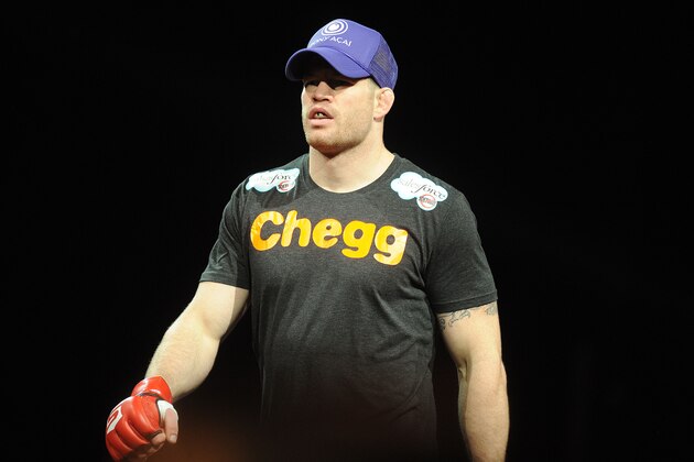 Jan 12, 2013; Oklahoma City, OK, USA; Nate Marquardt (black shorts) enters the ring before his fight with Tarec Saffiedine (not shown) in their Strikeforce MMA Welterweight Title bout at the Chesapeake Energy Arena.  Mandatory Credit: Mark D. Smith-USA TODAY Sports