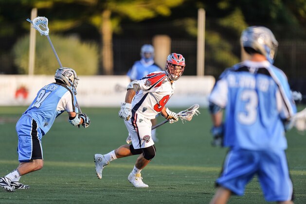 DELAWARE, OH - JUNE 6:  Paul Rabil #99 of the Boston Cannons controls the ball against the Ohio Machine on June 6, 2014 at Selby Stadium in Delaware, Ohio. Boston defeated Ohio 17-16.  (Photo by Jamie Sabau/Getty Images)