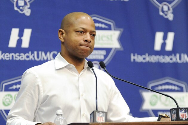 New York Giants general manager Jerry Reese speaks to the media Monday, Dec. 30, 2013, in East Rutherford, N.J. after the Giants season ended with a 7-9 record. (AP Photo/Bill Kostroun) New York Giants general manager Jerry Reese speaks to the media Monday, Dec. 30, 2013, in East Rutherford, N.J. after the Giants season ended with a 7-9 record. (AP Photo/Bill Kostroun)