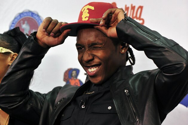 Feb 5, 2014; Gardena, CA, USA; Junipero Serra high school cornerback Adoree Jackson signs with the University of Southern California during national signing day at Junipero Serra High School. Mandatory Credit: Gary A. Vasquez-USA TODAY Sports