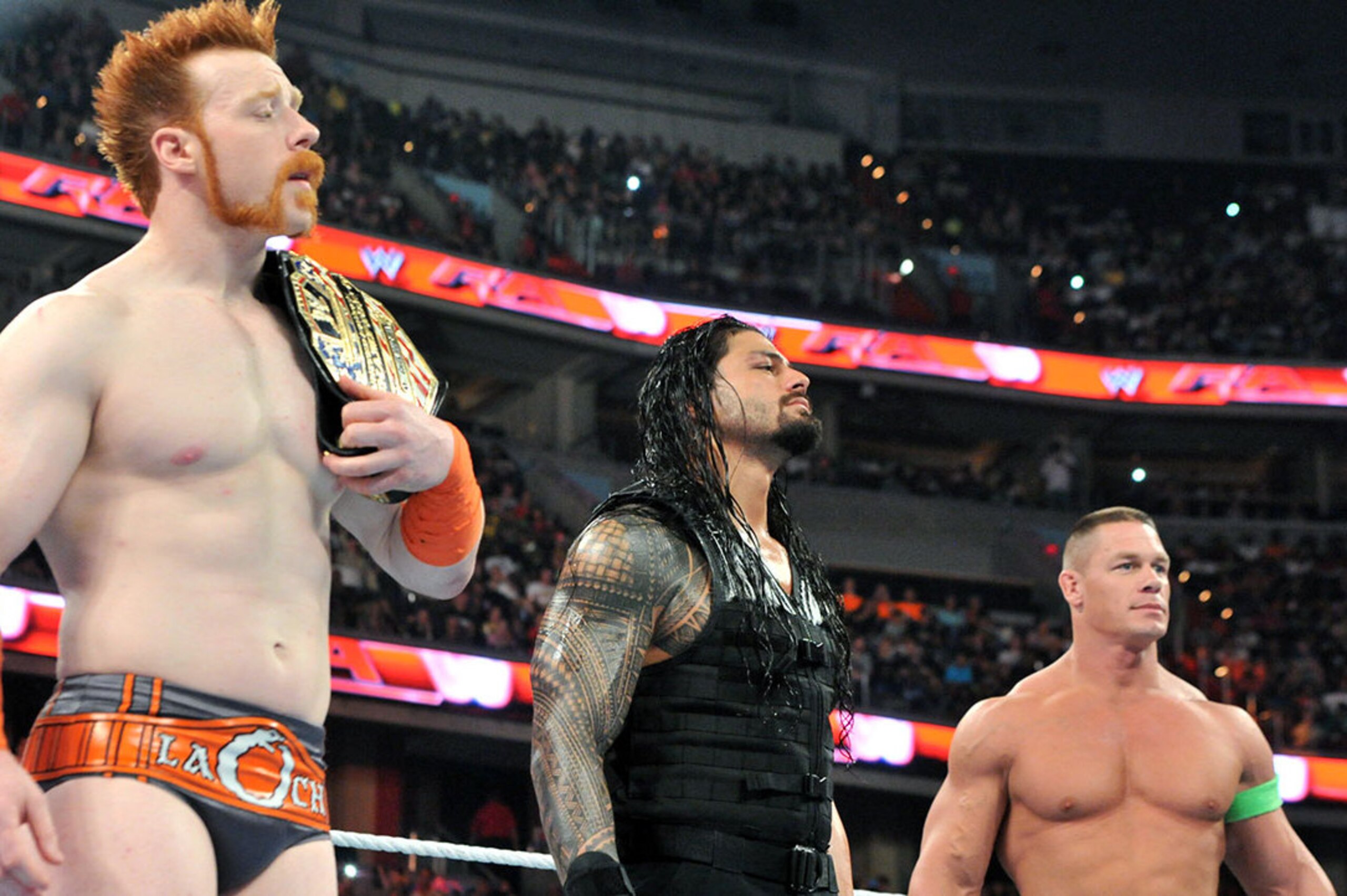 Sheamus, Roman Reigns and John Cena Sheamus, Roman Reigns and John Cena