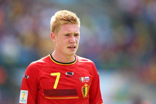 RIO DE JANEIRO, BRAZIL - JUNE 22: Kevin De Bruyne of Belgium looks on during the 2014 FIFA World Cup Brazil Group H match between Belgium and Russia at Maracana on June 22, 2014 in Rio de Janeiro, Brazil.  (Photo by Julian Finney/Getty Images)