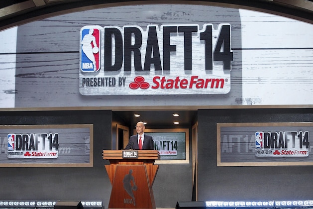 NBA Commissioner Adam Silver opens the 2014 NBA draft, Thursday, June 26, 2014, in New York. (AP Photo/Jason DeCrow)