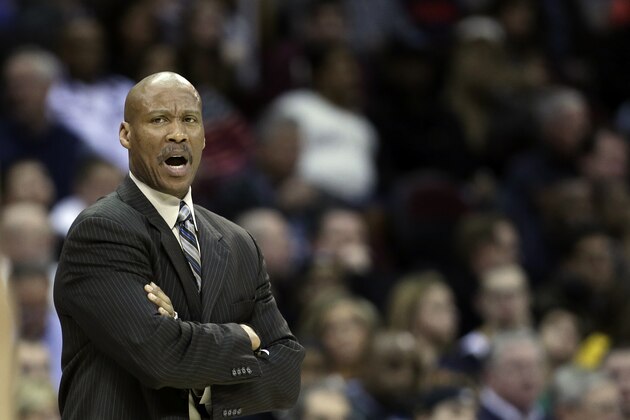 Cleveland Cavaliers head coach Byron Scott watches during an NBA basketball game against the Boston Celtics Wednesday, March 27, 2013, in Cleveland. (AP Photo/Tony Dejak)