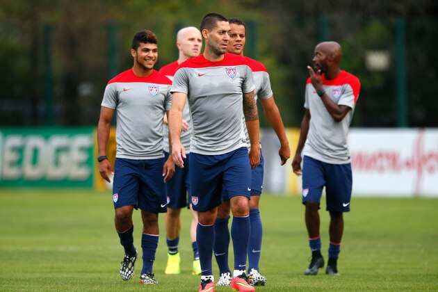 SAO PAULO, BRAZIL - JUNE 28:  Clint Dempsey of the United States works out during training at Sao Paulo FC on June 28, 2014 in Sao Paulo, Brazil.  (Photo by Kevin C. Cox/Getty Images)