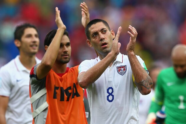 RECIFE, BRAZIL - JUNE 26:  Clint Dempsey of the United States acknowledges the fans after being defeated by Germany 1-0 during the 2014 FIFA World Cup Brazil group G match between the United States and Germany at Arena Pernambuco on June 26, 2014 in Recife, Brazil.  (Photo by Kevin C. Cox/Getty Images)