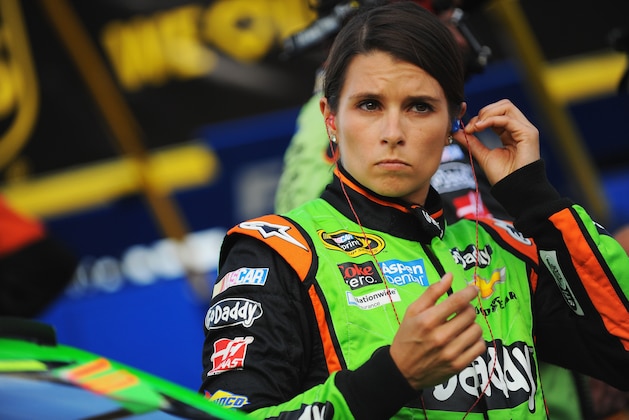 SPARTA, KY - JUNE 28:  Danica Patrick, driver of the #10 GoDaddy Chevrolet, prepares her equipment prior to the NASCAR Sprint Cup Series Quaker State 400 presented by Advance Auto Parts at Kentucky Speedway on June 28, 2014 in Sparta, Kentucky.  (Photo by Will Schneekloth/Getty Images)