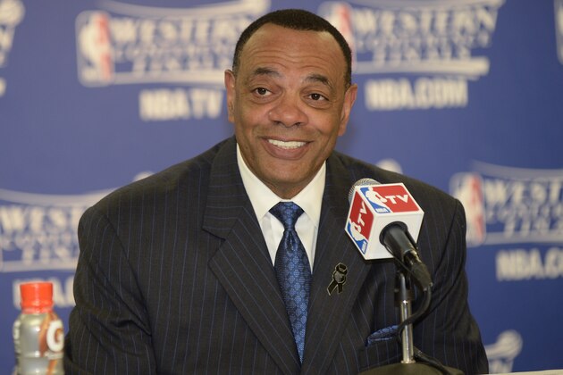 SAN ANTONIO, TX - MAY 19:  Head Coach Lionel Hollins of the Memphis Grizzlies speaks during a press conference after the Game One of the Western Conference Finals between the Memphis Grizzlies and the San Antonio Spurs during the 2013 NBA Playoffs on May 19, 2013 at the AT&T Center in San Antonio, Texas. NOTE TO USER: User expressly acknowledges and agrees that, by downloading and or using this photograph, user is consenting to the terms and conditions of the Getty Images License Agreement. Mandatory Copyright Notice: Copyright 2013 NBAE (Photos by D. Clarke Evans/NBAE via Getty Images)