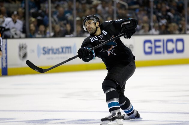 SAN JOSE, CA - APRIL 20: Dan Boyle #22 of the San Jose Sharks in action against the Los Angeles Kings in Game Two of the First Round of the 2014 NHL Stanley Cup Playoffs at SAP Center on April 20, 2014 in San Jose, California. (Photo by Ezra Shaw/Getty Images) SAN JOSE, CA - APRIL 20: Dan Boyle #22 of the San Jose Sharks in action against the Los Angeles Kings in Game Two of the First Round of the 2014 NHL Stanley Cup Playoffs at SAP Center on April 20, 2014 in San Jose, California. (Photo by Ezra Shaw/Getty Images)