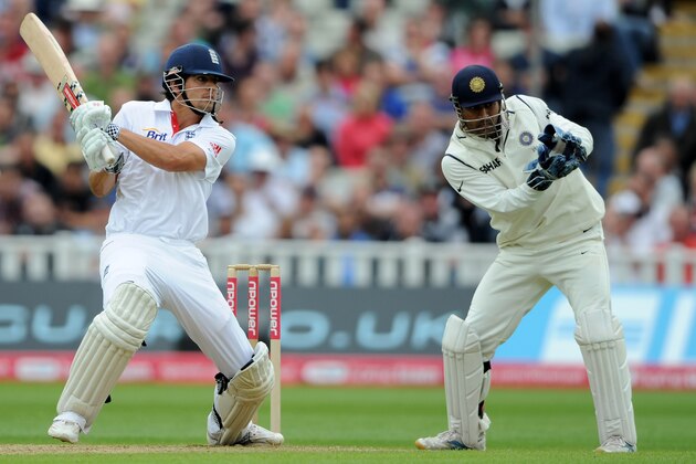 BIRMINGHAM, ENGLAND - AUGUST 12:  Alastair Cook of England bats during day three of the 3rd npower Test at Edgbaston on August 12, 2011 in Birmingham, England.  (Photo by Gareth Copley/Getty Images)