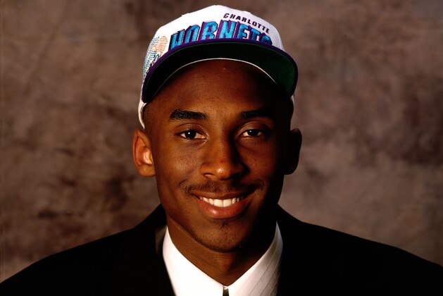 NEW YORK - 1996:  First Round NBA draft pick Kobe Bryant poses for a photo.  NOTE TO USER: User expressly acknowledges that, by downloading and or using this photograph, User is consenting to the terms and conditions of the Getty Images License agreement. Mandatory Copyright Notice: Copyright 1996 NBAE (Photo by Andrew D. Bernstein/NBAE via Getty Images)