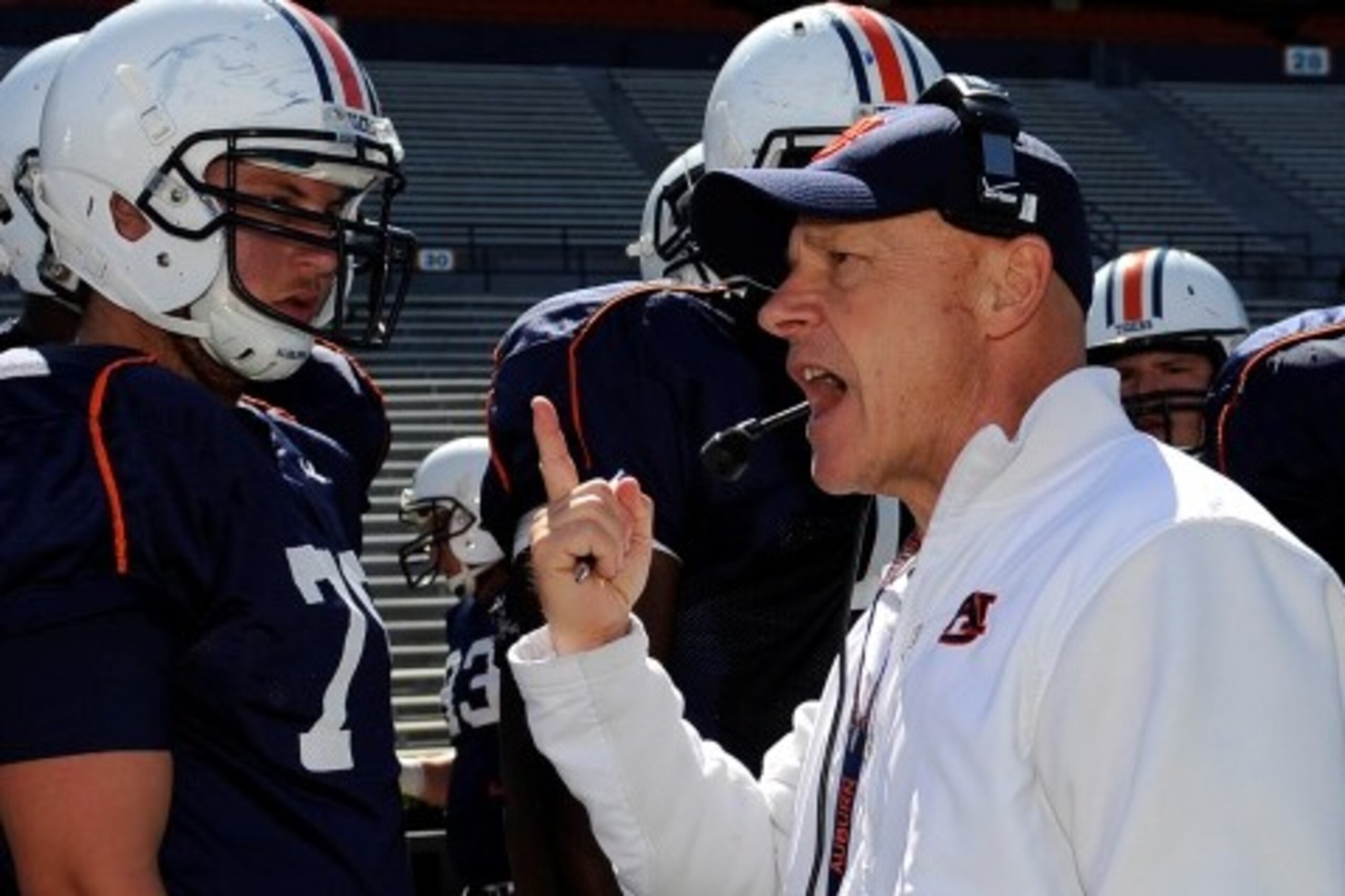 Auburn offensive line coach J.B. Grimes