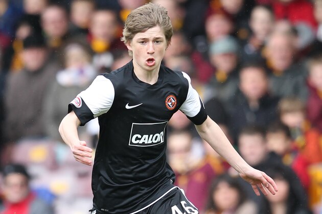 MOTHERWELL, SCOTLAND - MAY 13:  Ryan Gauld of Dundee United in action during the Scottish Premier League match between Motherwell FC and Dundee United FC held at Fir Park on May 13, 2012 in Motherwell, Scotland. (Photo by Ian MacNicol/EuroFootball/Getty Images)