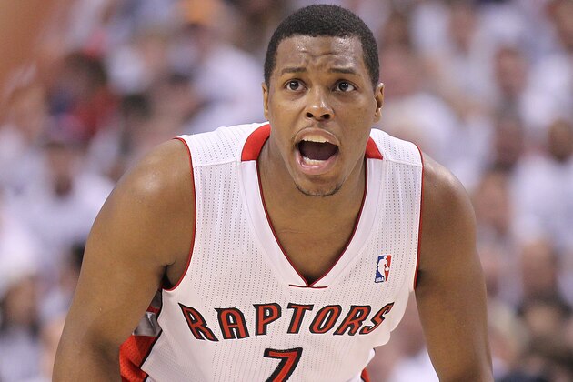 TORONTO, ON - MAY 4:  Kyle Lowry #7 of the Toronto Raptors plays against the Brooklyn Nets in Game Seven of the NBA Eastern Conference Quarterfinals at the Air Canada Centre on May 4, 2014 in Toronto, Ontario, Canada. The Nets defeated the Raptors 104-103 to win the series 4-3. NOTE TO USER:  user expressly acknowledges and agrees that, by downloading and/or using this Photograph, user is consenting to the terms and conditions of the Getty Images License Agreement. (Photo by Claus Andersen/Getty Images)