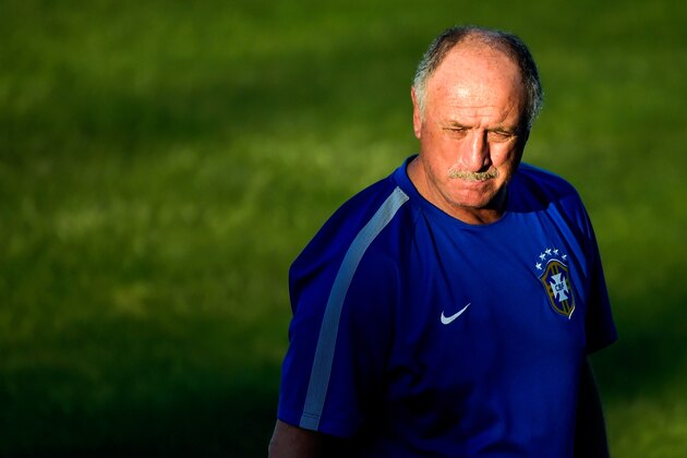 FORTALEZA, BRAZIL - JULY 03:  Head coach Luiz Felipe Scolari looks on  during a training session at the President Vargas stadium on the eve of the FIFA World Cup 2014 quarter-final match between Brazil and Colombia in Fortaleza on July 3, 2014 in Fortaleza, Brazil.  (Photo by Buda Mendes/Getty Images)