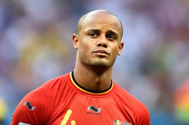 SALVADOR, BRAZIL - JULY 01:  Vincent Kompany of Belgium looks on prior to the 2014 FIFA World Cup Brazil Round of 16 match between Belgium and the United States at Arena Fonte Nova on July 1, 2014 in Salvador, Brazil.  (Photo by Jamie McDonald/Getty Images)