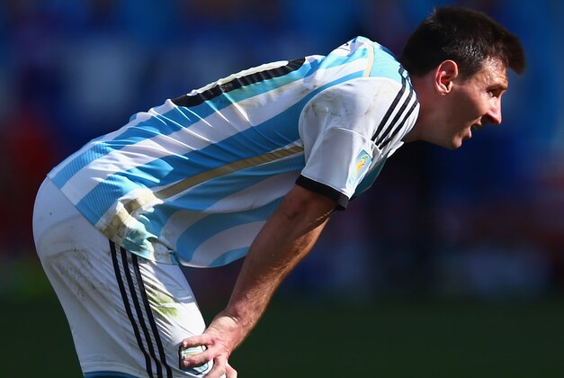 SAO PAULO, BRAZIL - JULY 01:  Lionel Messi of Argentina looks on during the 2014 FIFA World Cup Brazil Round of 16 match between Argentina and Switzerland at Arena de Sao Paulo on July 1, 2014 in Sao Paulo, Brazil.  (Photo by Julian Finney/Getty Images)