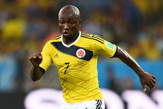 RIO DE JANEIRO, BRAZIL - JUNE 28: Pablo Armero of Colombia controls the ball during the 2014 FIFA World Cup Brazil round of 16 match between Colombia and Uruguay at Maracana on June 28, 2014 in Rio de Janeiro, Brazil. (Photo by Matthias Hangst/Getty Images) RIO DE JANEIRO, BRAZIL - JUNE 28: Pablo Armero of Colombia controls the ball during the 2014 FIFA World Cup Brazil round of 16 match between Colombia and Uruguay at Maracana on June 28, 2014 in Rio de Janeiro, Brazil. (Photo by Matthias Hangst/Getty Images)