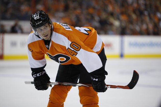 Philadelphia Flyers' Vincent Lecavalier in action during an NHL hockey game against the Columbus Blue Jackets, Thursday, April 3, 2014, in Philadelphia. (AP Photo/Matt Slocum)