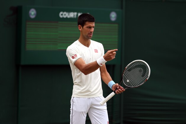 LONDON, ENGLAND - JULY 05:  Novak Djokovic of Serbia during a practice session on day twelve of the Wimbledon Lawn Tennis Championships at the All England Lawn Tennis and Croquet Club on July 5, 2014 in London, England.  (Photo by Jan Kruger/Getty Images)