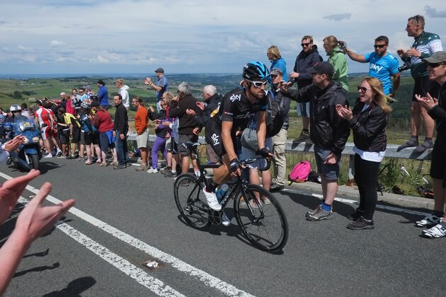 HOLM MOSS, UNITED KINGDOM - JULY 06:  Bernhard Eisel of Austria and Team Sky in action on the long climb at Holm Moss on Stage 2 of the Tour de France on July 6, 2014 in Holm Moss, United Kingdom. The world's greatest cycle race, the Tour de France started for the first time in its history in Yorkshire this weekend. The event has brought thousands of cycling fans to Yorkshire.  (Photo by Ian Forsyth/Getty Images)